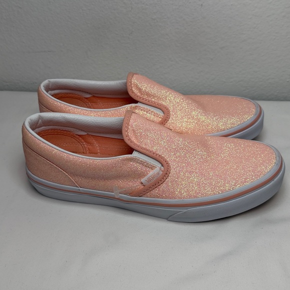 Vans Kids Sparkly Peach Slip-On Sneakers New without box - Picture 8 of 9